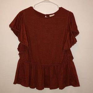 Burnt orange, boho style top from Target